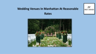Wedding Venues In Manhattan At Reasonable Rates