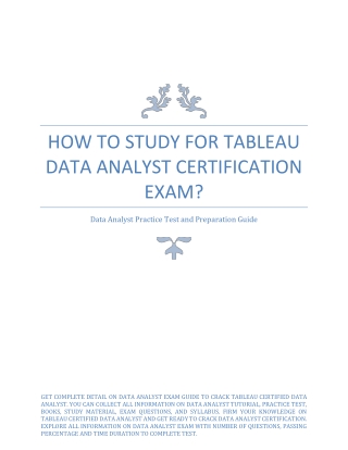 How to Study for Tableau Data Analyst Certification Exam?