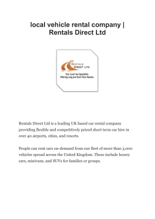 Fleet management Norfolk | rentalsdirect4u.co.uk