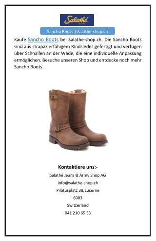Sancho Boots | Salathe-shop.ch