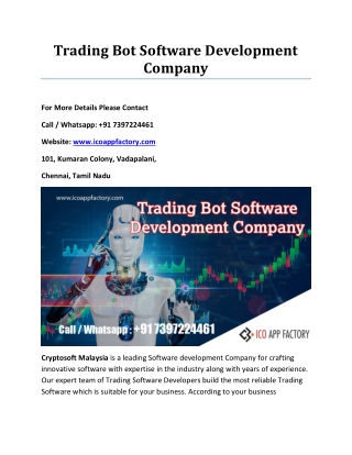 Trading Bot Software Development Company