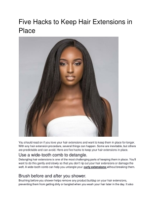 Five Hacks to Keep Hair Extensions in Place