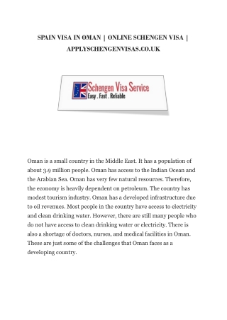SPAIN VISA IN OMAN
