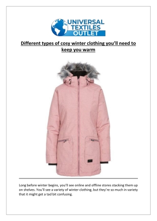 Different types of cosy winter clothing you’ll need to keep you warm