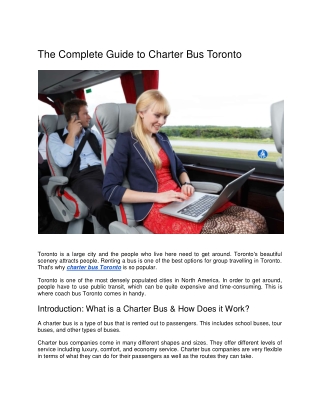 The Complete Guide to Charter Bus Toronto
