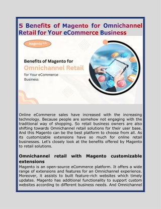 5 Benefits of Magento for Omnichannel Retail for Your eCommerce Business