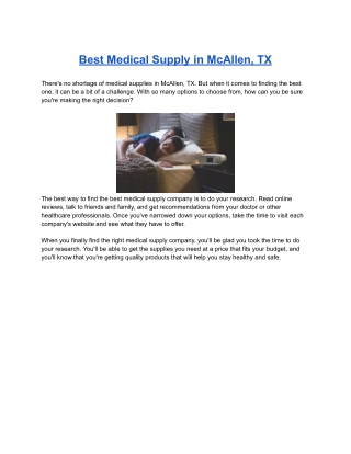 Best Medical Supply in McAllen, TX