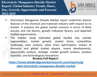 Electrolytic Manganese Dioxide Market-Chemical Material