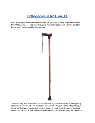 Orthopedics in McAllen, TX