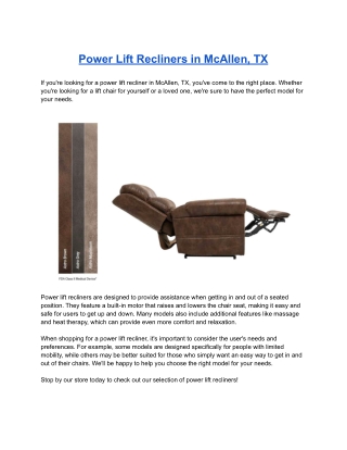 Power Lift Recliners in McAllen, TX