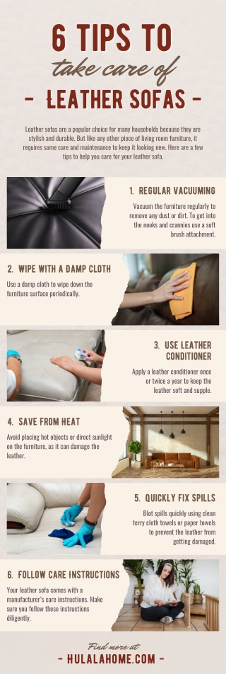 6 Tips to Take Care of Leather Sofas