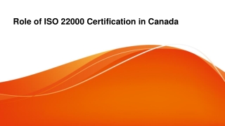 Role of ISO 22000 Certification in Canada