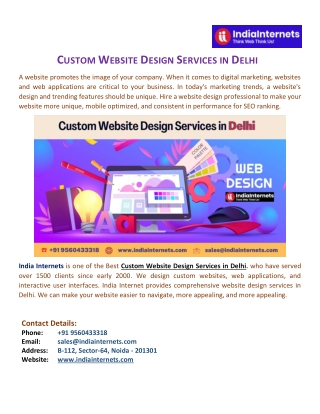 Custom Website Design Services in Delhi