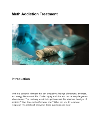 Meth Addiction Treatment