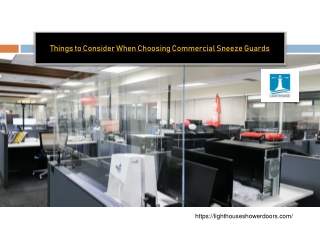 Things to Consider When Choosing Commercial Sneeze Guards