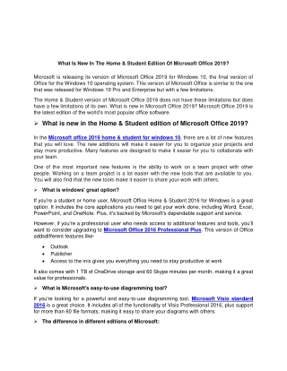 What Is New In The Home & Student Edition Of Microsoft Office 2019?