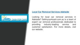 Local Car Removal Services Adelaide   Sellmycar4cash.com.au