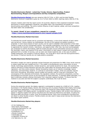 Flexible Electronics Market