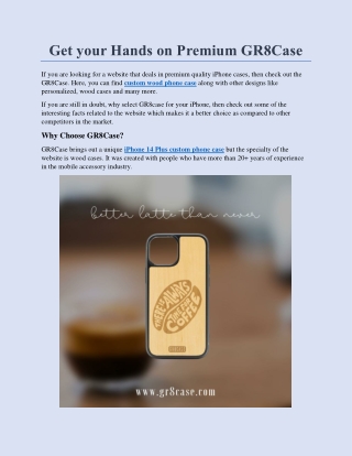Get your Hands on Premium GR8Case