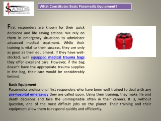 Paramedic equipment canada
