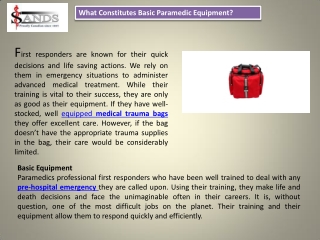 Paramedic equipment canada