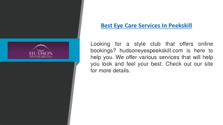Best Eye Care Services In Peekskill | Hudsoneyespeekskill.com