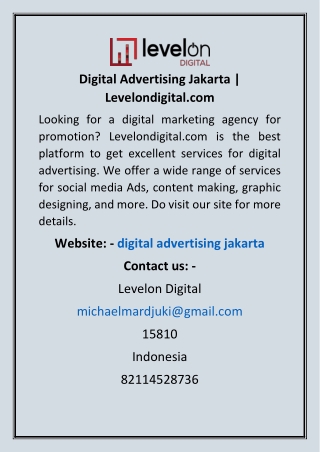 Digital Advertising Jakarta | Levelondigital.com