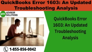 Easy troubleshooting guide to resolve QuickBooks Error 1603