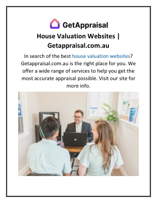 House Valuation Websites  Getappraisal.com.au