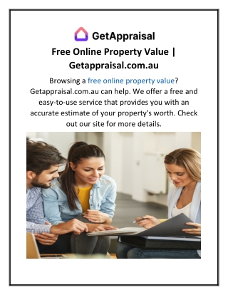 Free Online Property Value  Getappraisal.com.au