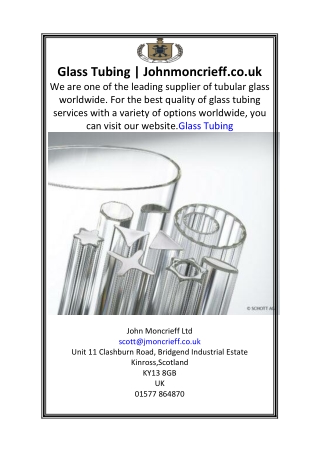 Glass Tubing | Johnmoncrieff.co.uk