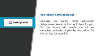 Free Instant Home Appraisal   Getappraisal.com.au