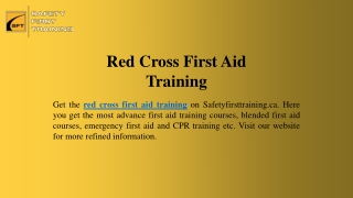 Red Cross First Aid Training | Safetyfirsttraining.ca