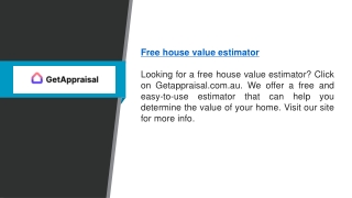 Free House Value Estimator   Getappraisal.com.au