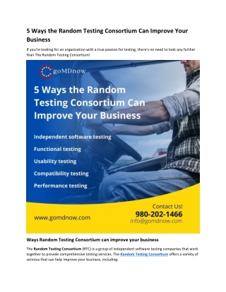 5 Ways the Random Testing Consortium Can Improve Your Business