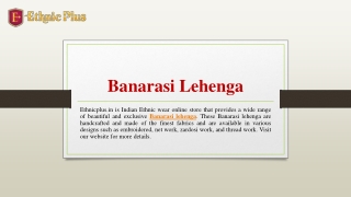 Banarasi Lehenga | Ethnicplus.in