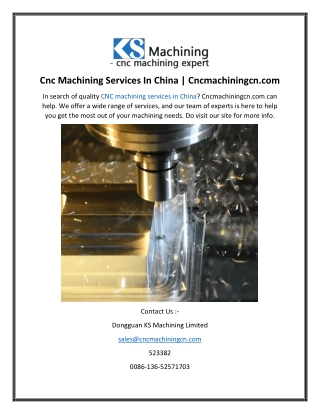 Cnc Machining Services In China  Cncmachiningcn.com