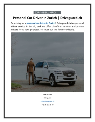 Personal Car Driver in Zurich