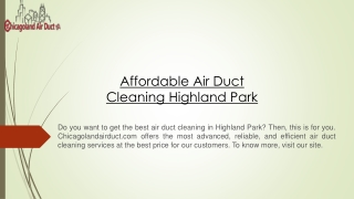 Affordable Air Duct Cleaning Highland Parkb Chicagoland Air Duct