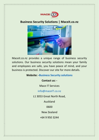 Business Security Solutions | Maceit.co.nz