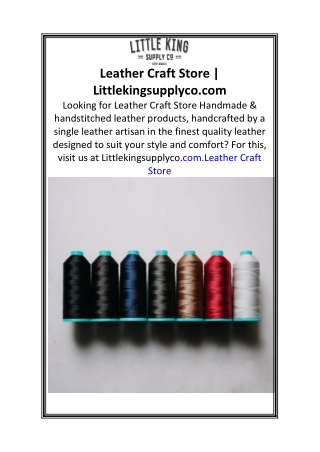 Leather Craft Store | Littlekingsupplyco.com