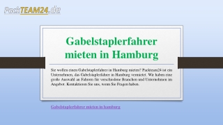 Gabelstaplerfahrer mieten in Hamburg | Packteam24.de