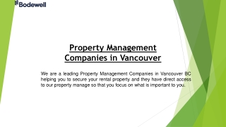 Property Management Companies in Vancouver