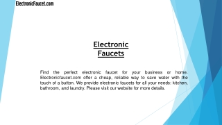 Electronic Faucets