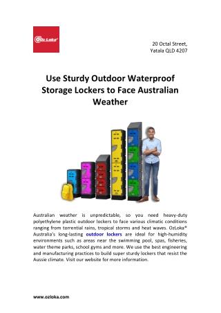 Use Sturdy Outdoor Waterproof Storage Lockers to Face Australian Weather