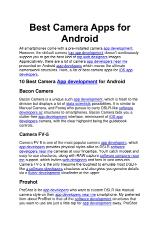 Best Camera Apps for Android