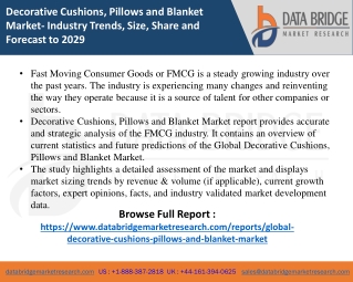 Decorative Cushions, Pillows and Blanket Market