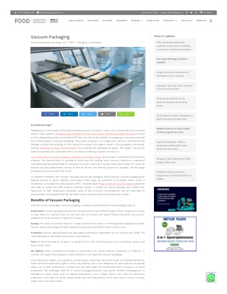 Vacuum Packaging - Food Marketing Technology | Fmtmagazine