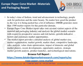 Europe Paper Cone Market -Material & Packaging