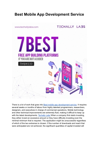 Best Mobile App Development Service | Techally Labs